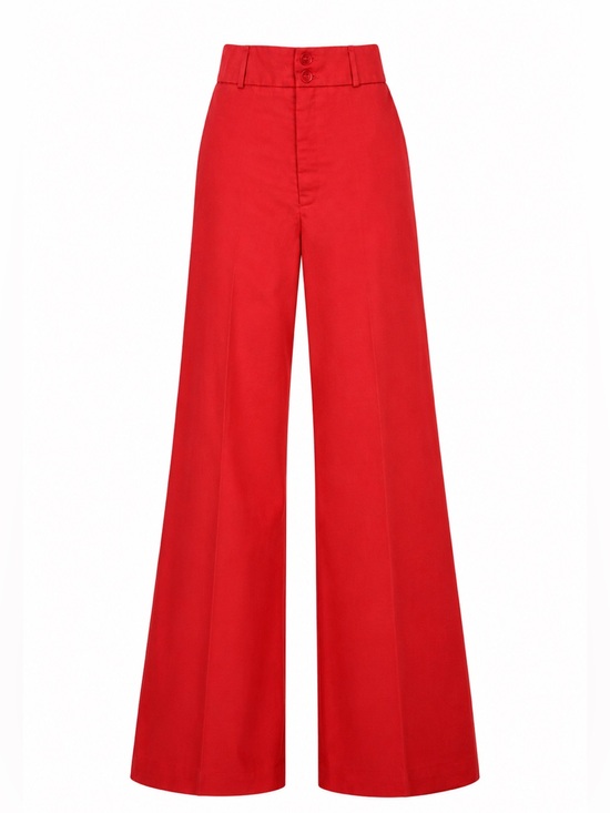 Vintage Pants - Vintage 1970s Garland High Rise Wide Leg Red Pants - XS/24